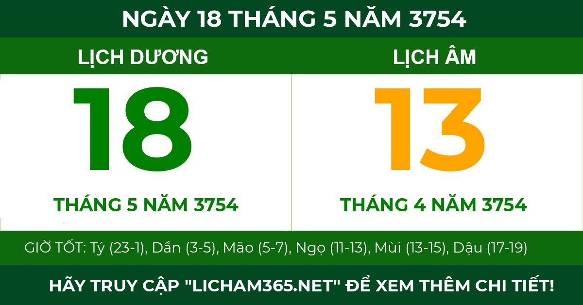 lịch âm ngày 18 tháng 5 năm 3754