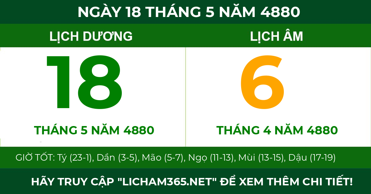 lịch âm ngày 18 tháng 5 năm 4880