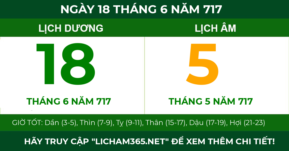 lịch âm ngày 18 tháng 6 năm 717