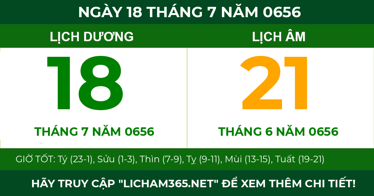 lịch âm ngày 18 tháng 7 năm 0656