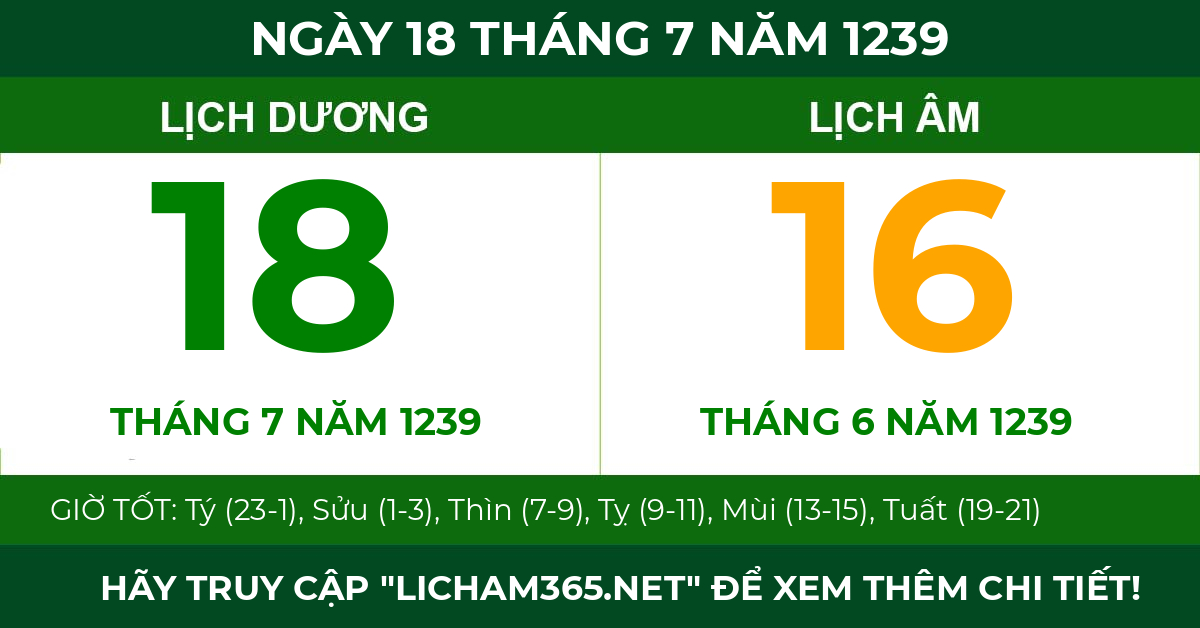 lịch âm ngày 18 tháng 7 năm 1239
