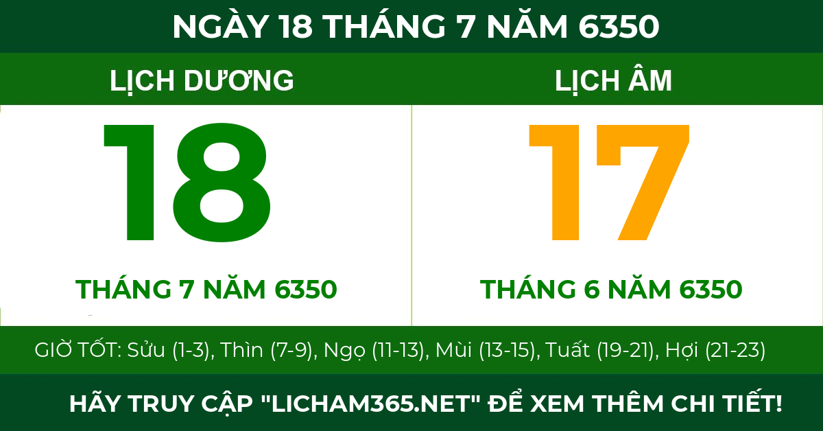 lịch âm ngày 18 tháng 7 năm 6350