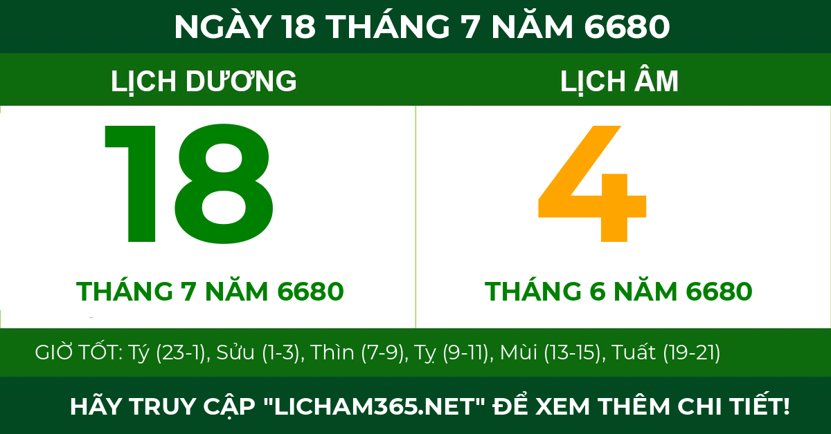 lịch âm ngày 18 tháng 7 năm 6680