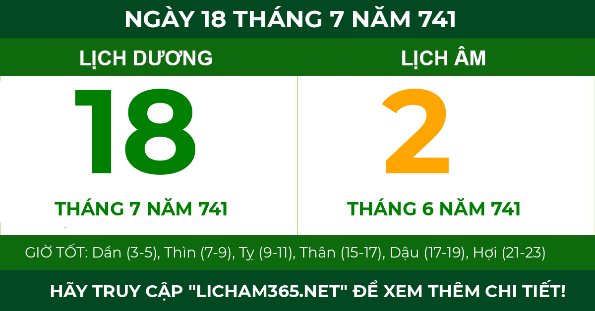 lịch âm ngày 18 tháng 7 năm 741