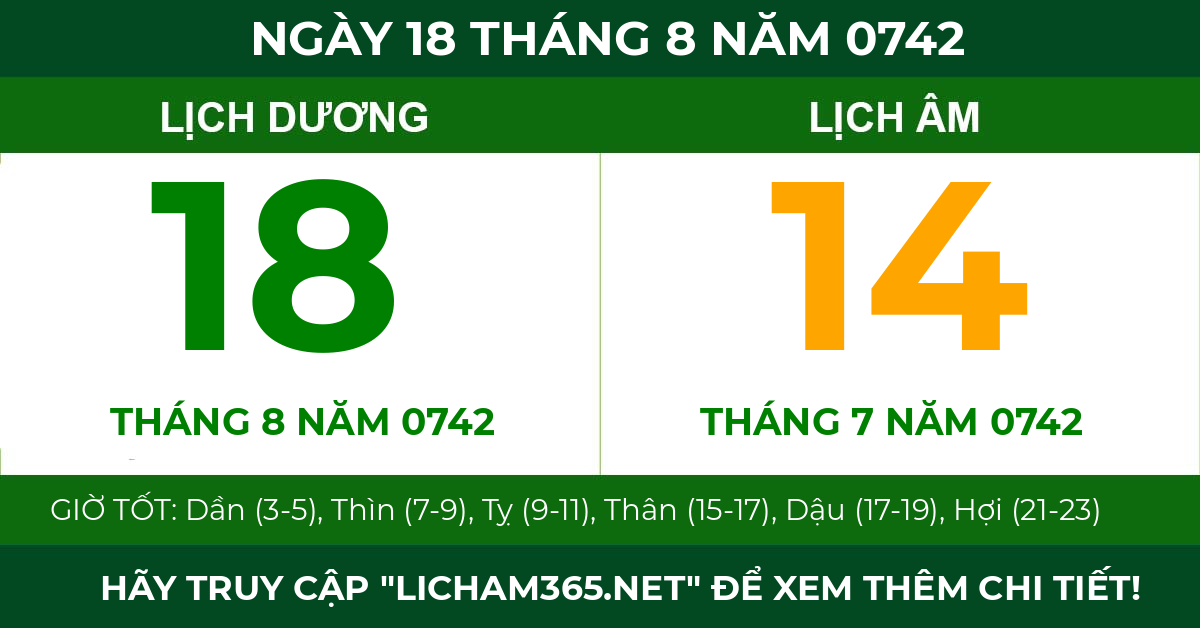 lịch âm ngày 18 tháng 8 năm 0742