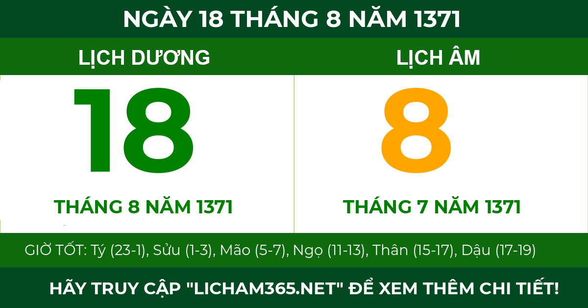 lịch âm ngày 18 tháng 8 năm 1371