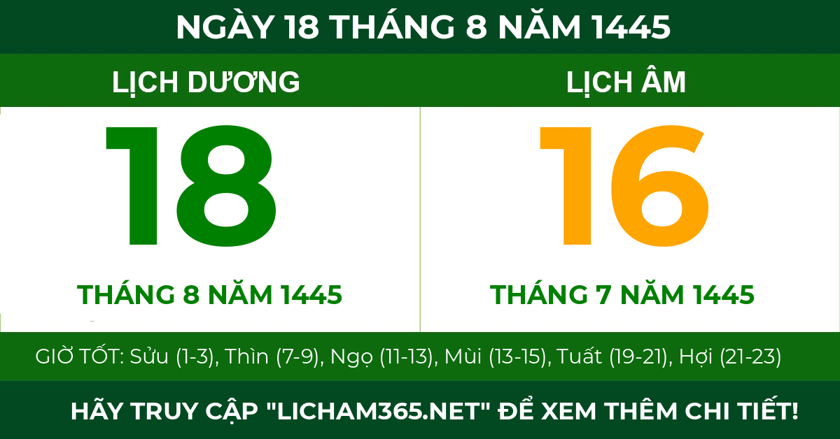 lịch âm ngày 18 tháng 8 năm 1445