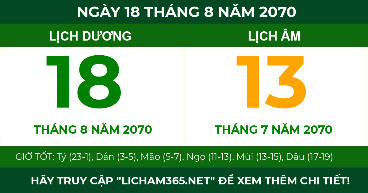 lịch âm ngày 18 tháng 8 năm 2070