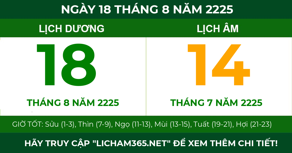lịch âm ngày 18 tháng 8 năm 2225