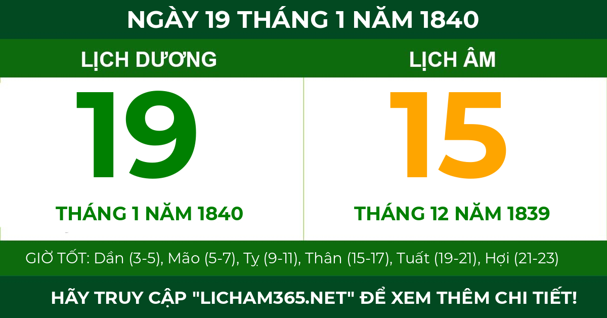 lịch âm ngày 19 tháng 1 năm 1840