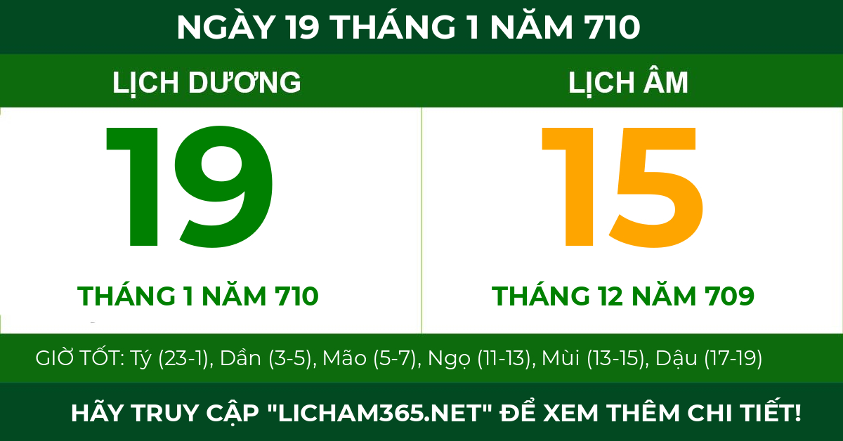 lịch âm ngày 19 tháng 1 năm 710