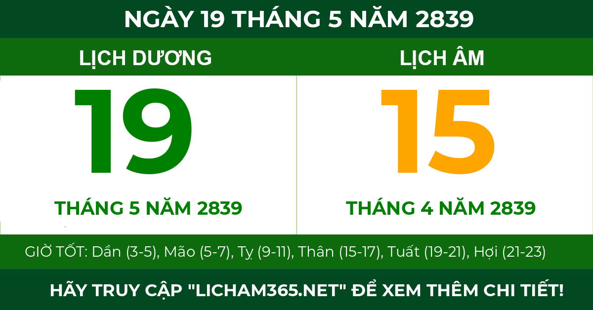 lịch âm ngày 19 tháng 5 năm 2839