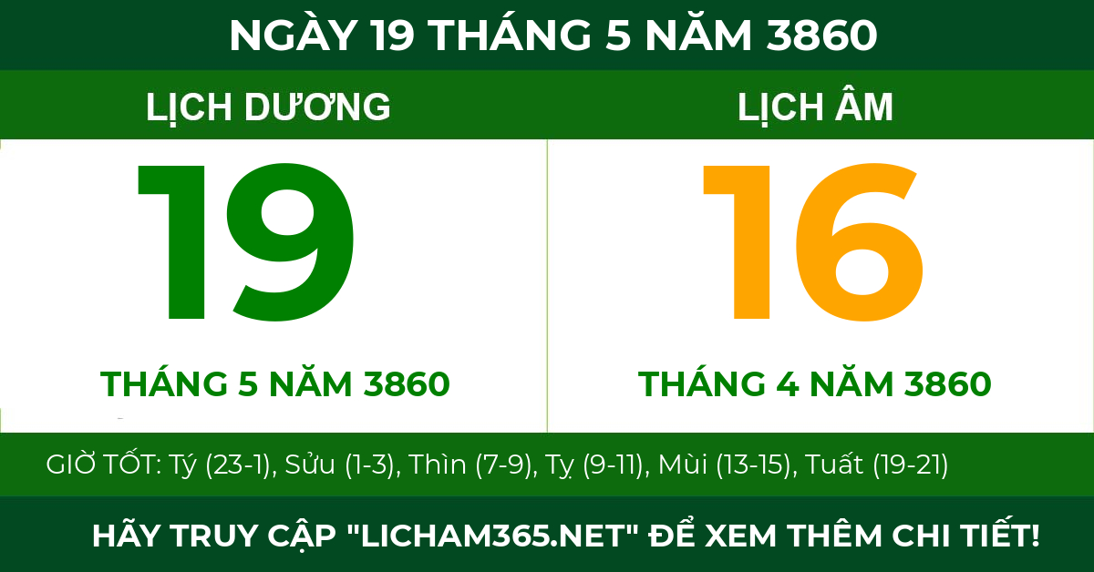 lịch âm ngày 19 tháng 5 năm 3860