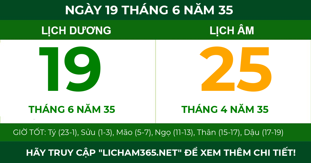 lịch âm ngày 19 tháng 6 năm 35
