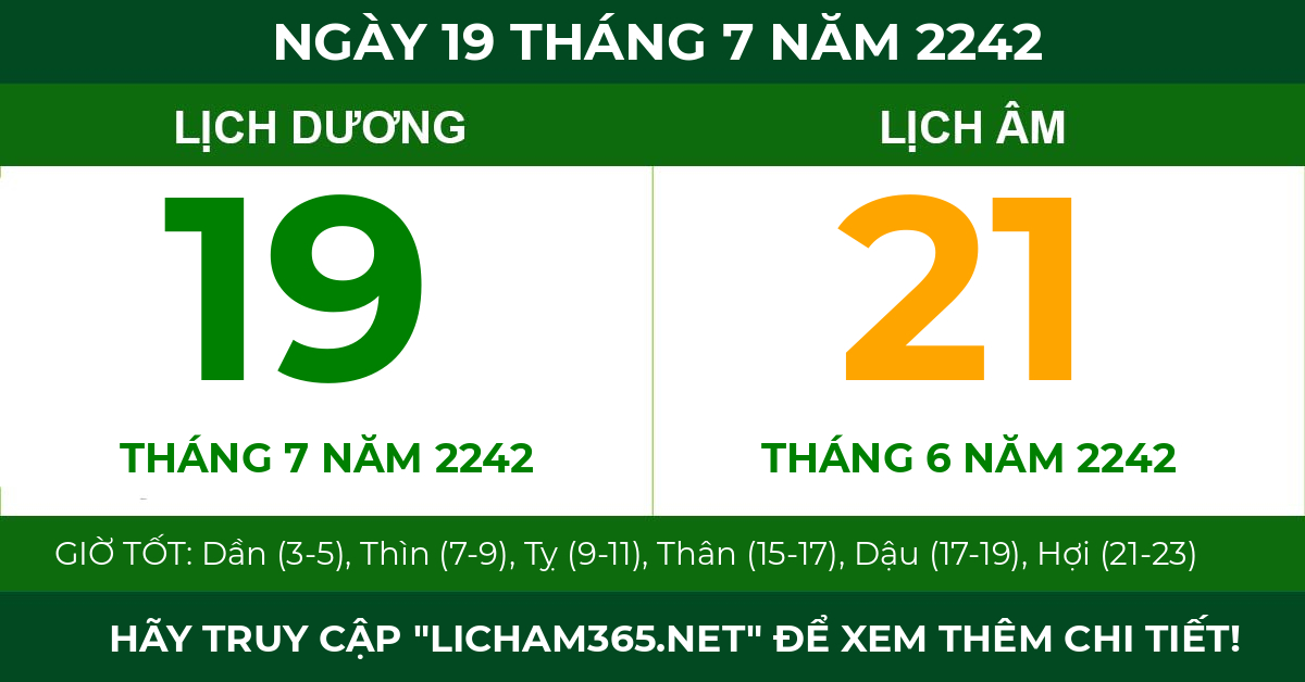 lịch âm ngày 19 tháng 7 năm 2242