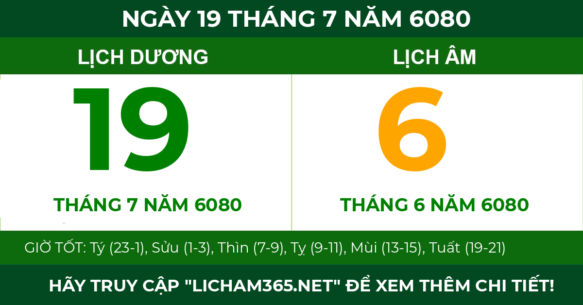 lịch âm ngày 19 tháng 7 năm 6080