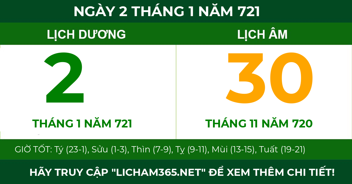 lịch âm ngày 2 tháng 1 năm 721