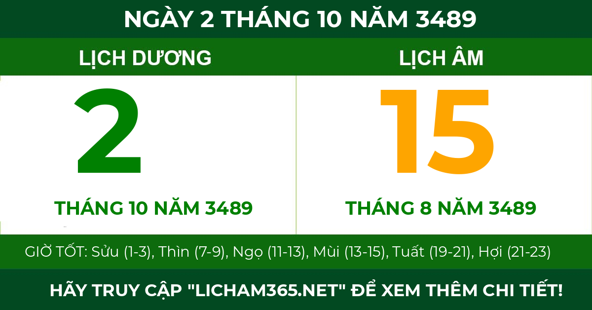 lịch âm ngày 2 tháng 10 năm 3489
