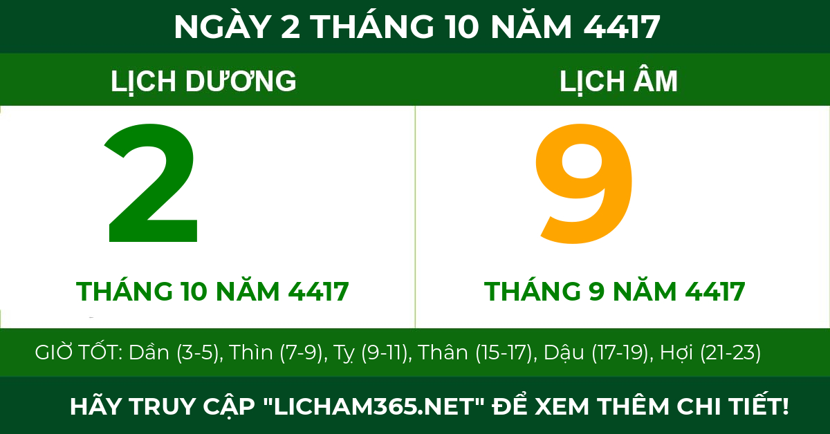 lịch âm ngày 2 tháng 10 năm 4417