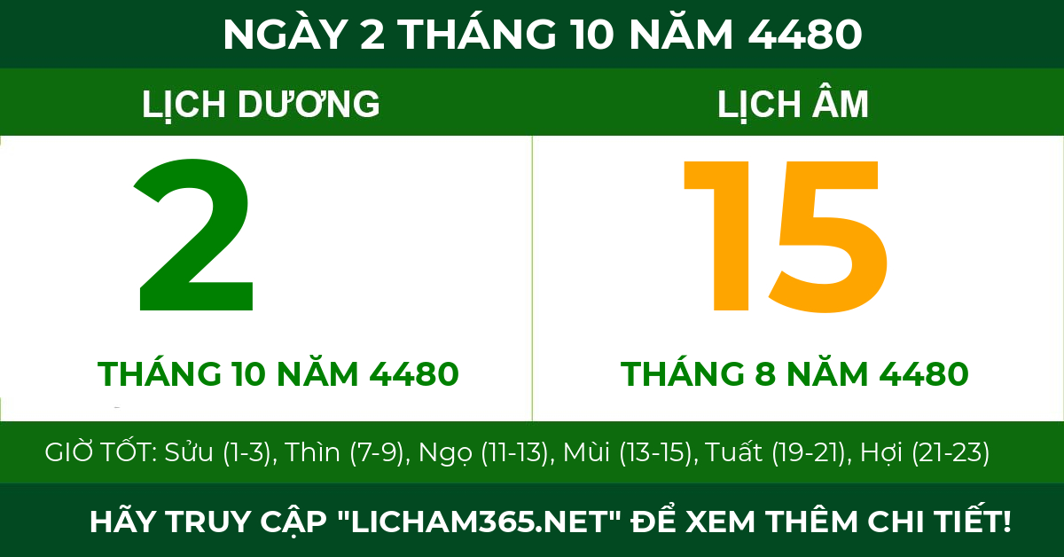 lịch âm ngày 2 tháng 10 năm 4480
