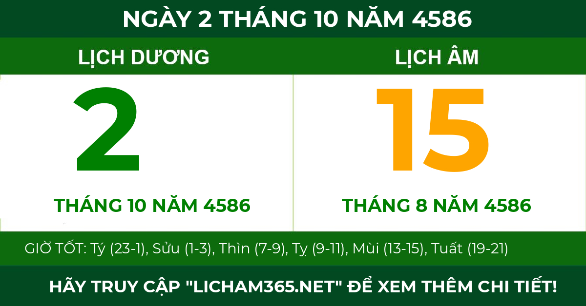 lịch âm ngày 2 tháng 10 năm 4586