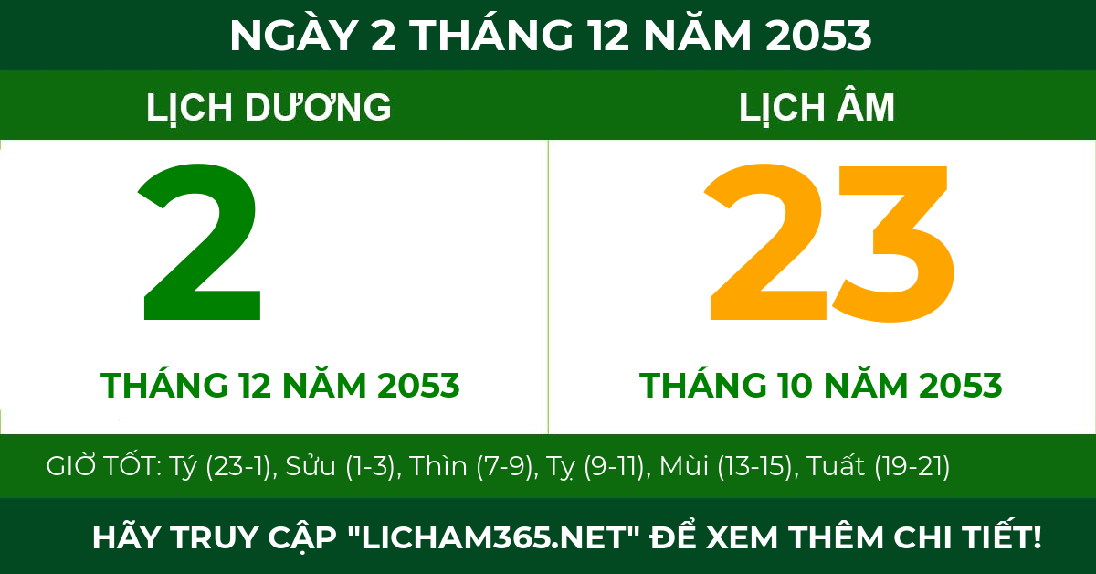 lịch âm ngày 2 tháng 12 năm 2053