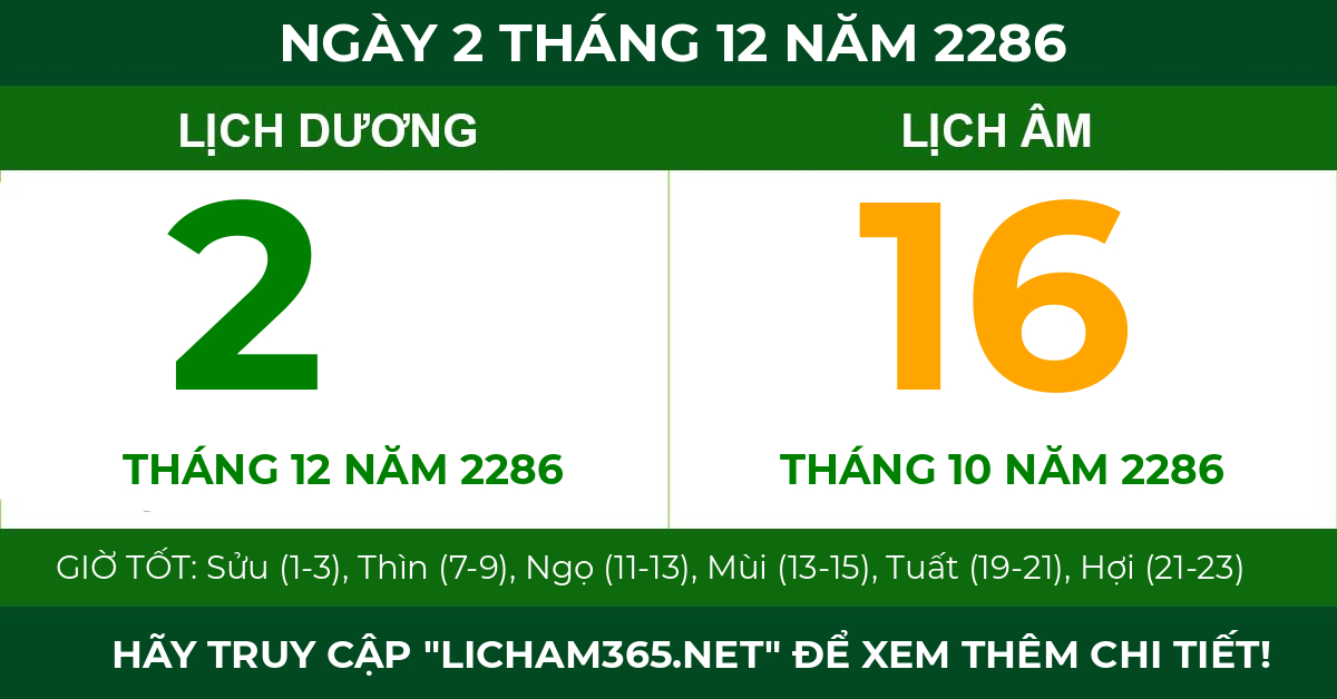 lịch âm ngày 2 tháng 12 năm 2286