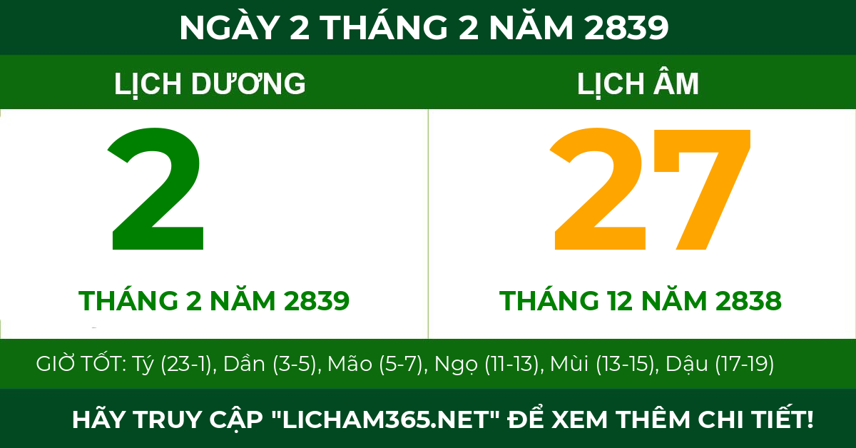 lịch âm ngày 2 tháng 2 năm 2839
