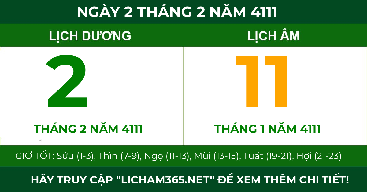 lịch âm ngày 2 tháng 2 năm 4111