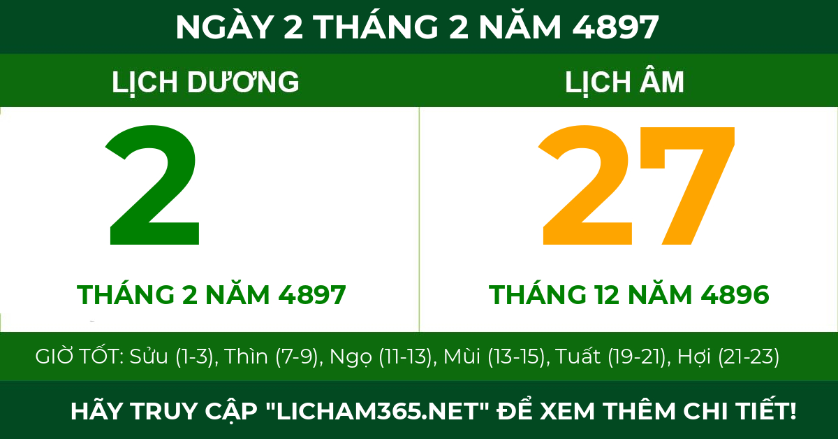 lịch âm ngày 2 tháng 2 năm 4897