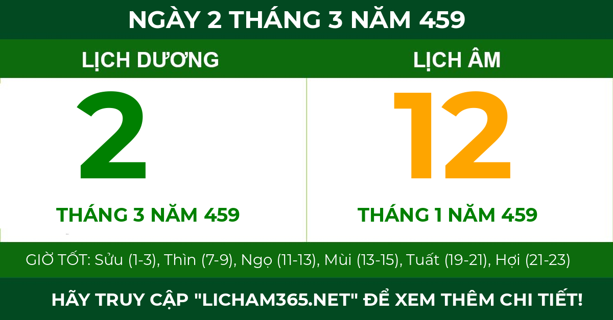 lịch âm ngày 2 tháng 3 năm 459