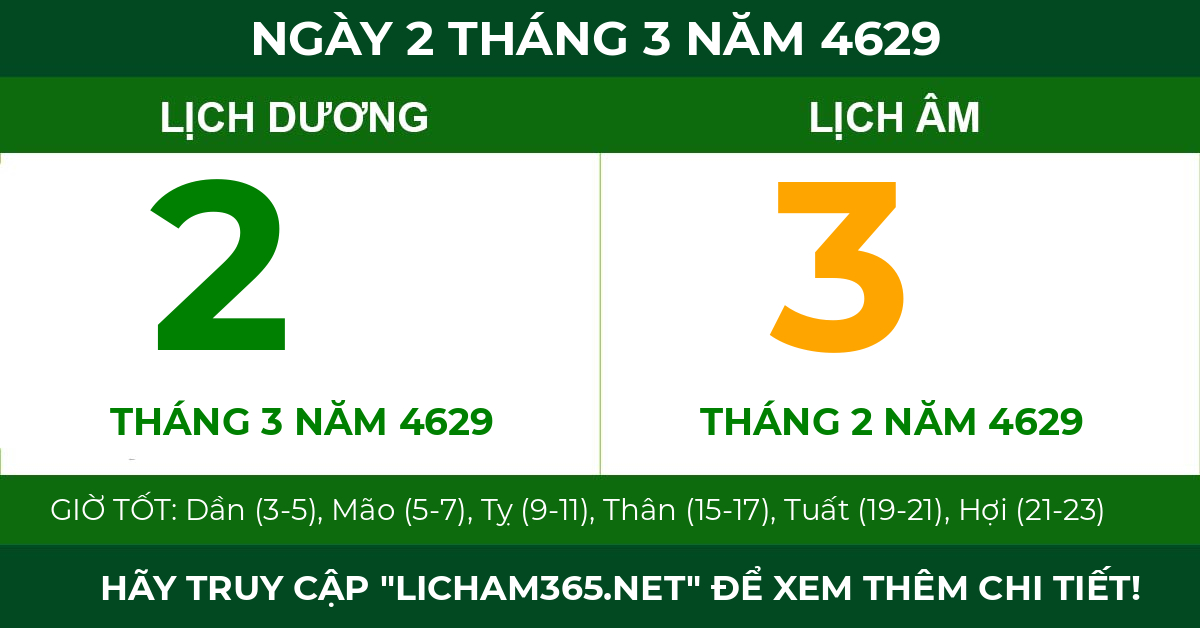 lịch âm ngày 2 tháng 3 năm 4629