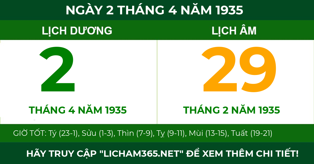 lịch âm ngày 2 tháng 4 năm 1935