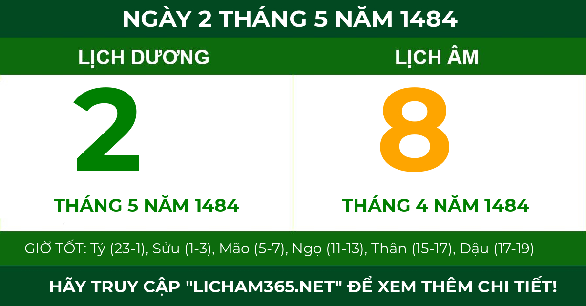 lịch âm ngày 2 tháng 5 năm 1484