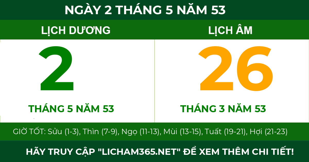 lịch âm ngày 2 tháng 5 năm 53