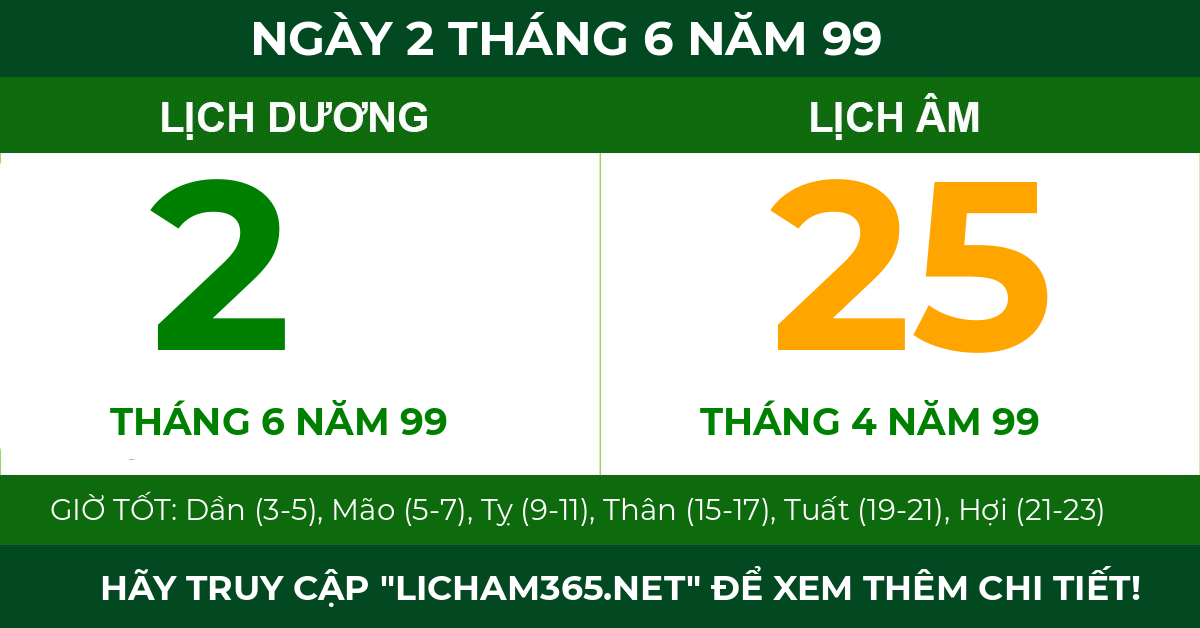 lịch âm ngày 2 tháng 6 năm 99