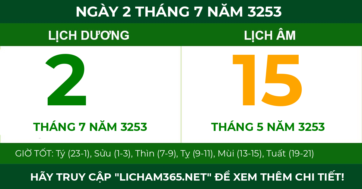 lịch âm ngày 2 tháng 7 năm 3253