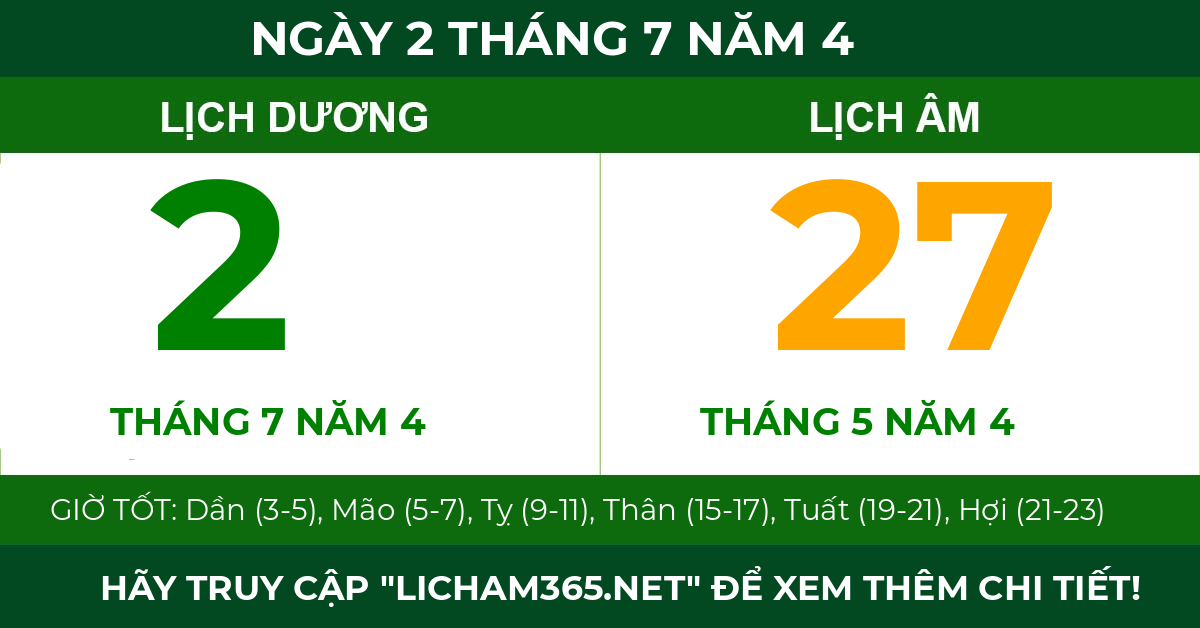 lịch âm ngày 2 tháng 7 năm 4