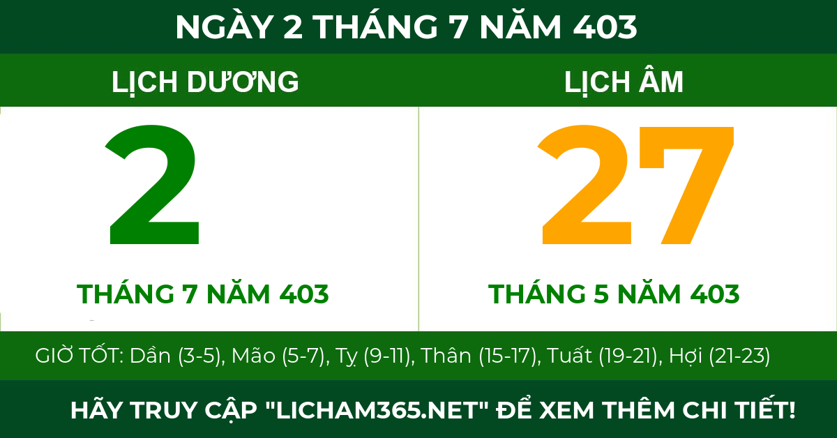 lịch âm ngày 2 tháng 7 năm 403
