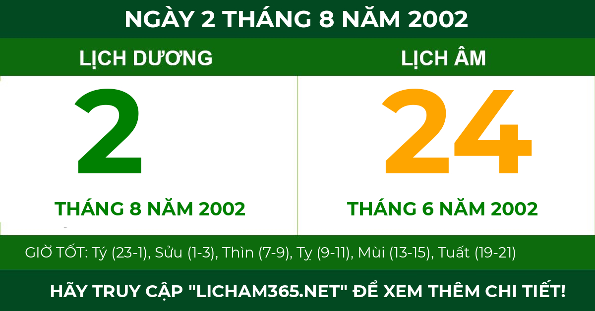 lịch âm ngày 2 tháng 8 năm 2002