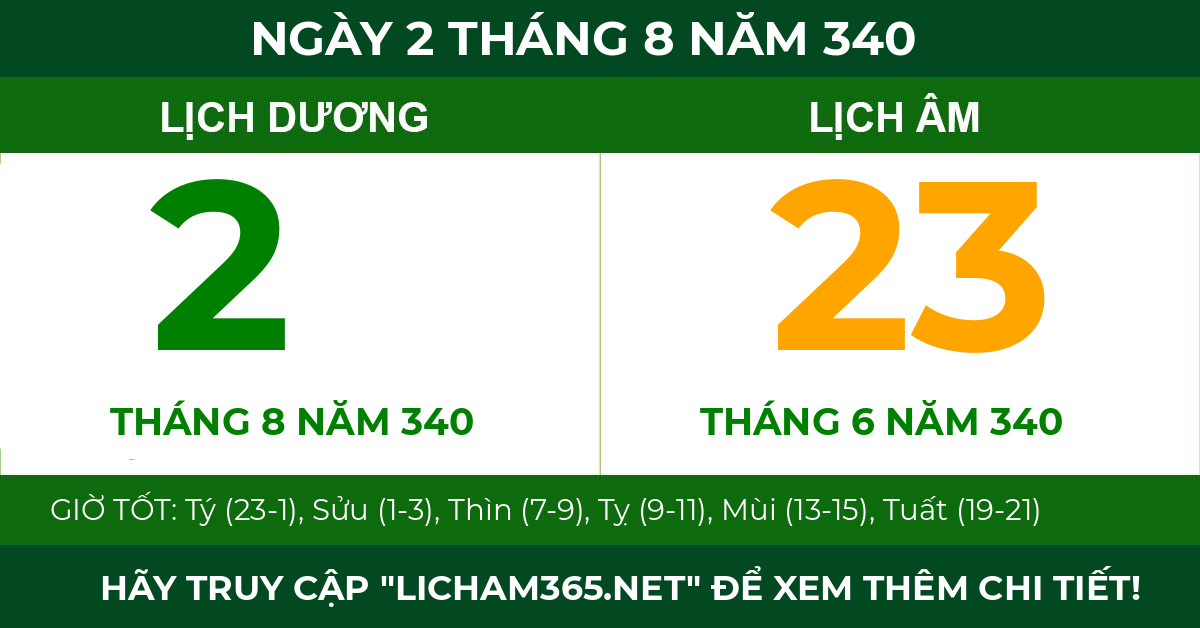lịch âm ngày 2 tháng 8 năm 340