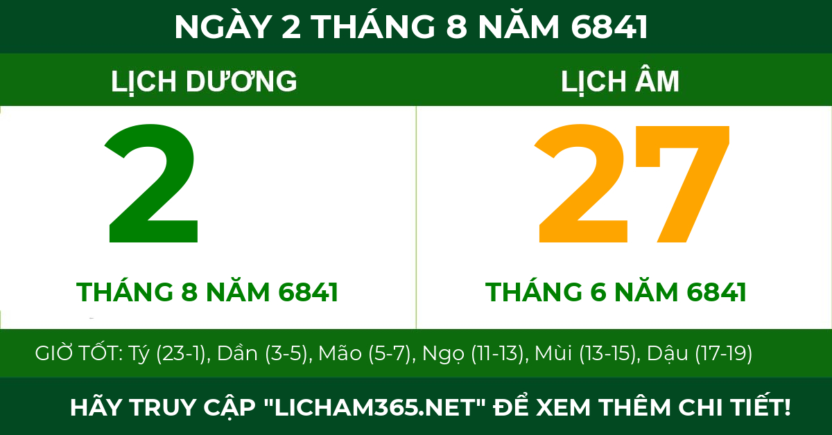lịch âm ngày 2 tháng 8 năm 6841