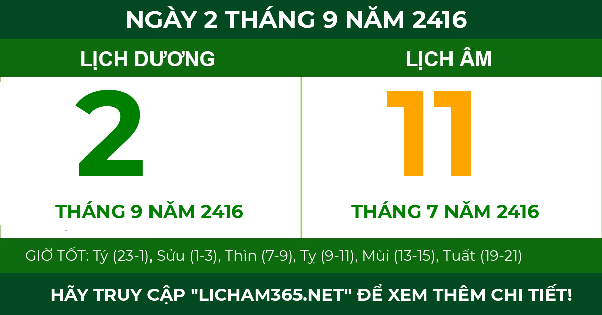lịch âm ngày 2 tháng 9 năm 2416