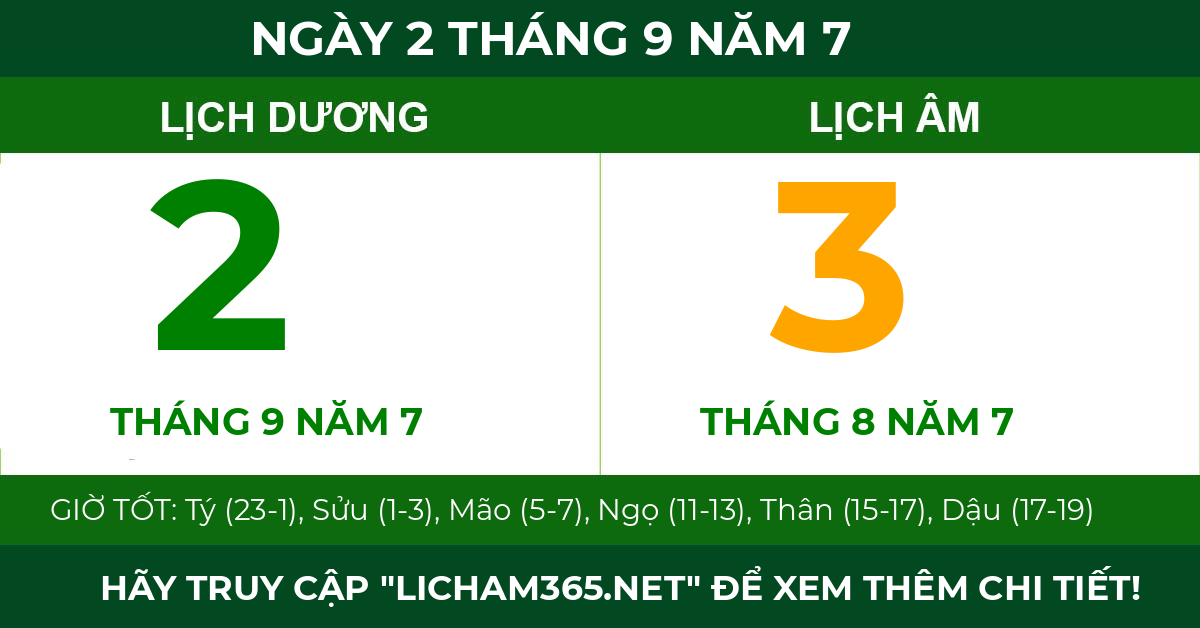 lịch âm ngày 2 tháng 9 năm 7