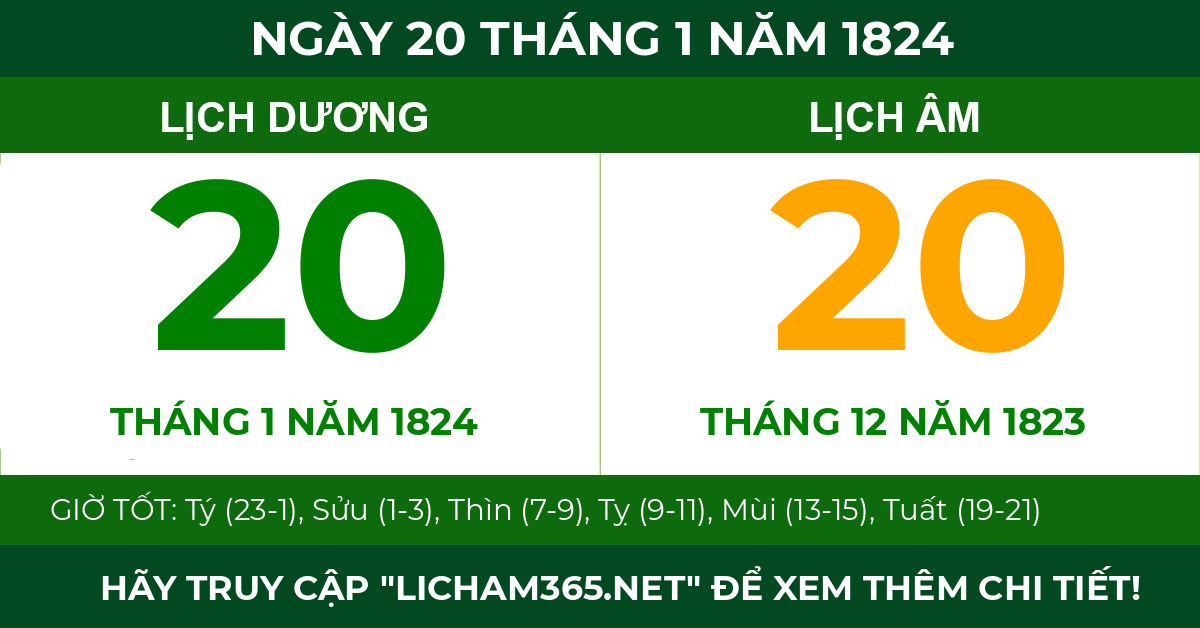 lịch âm ngày 20 tháng 1 năm 1824