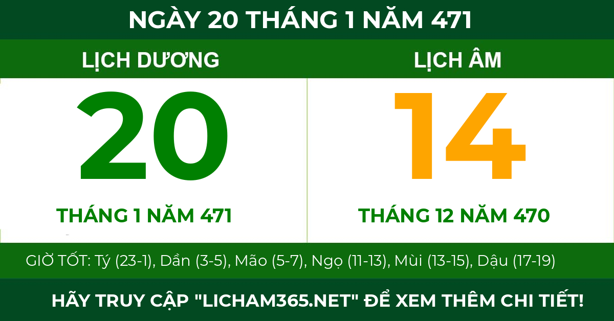 lịch âm ngày 20 tháng 1 năm 471