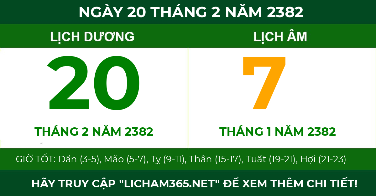lịch âm ngày 20 tháng 2 năm 2382