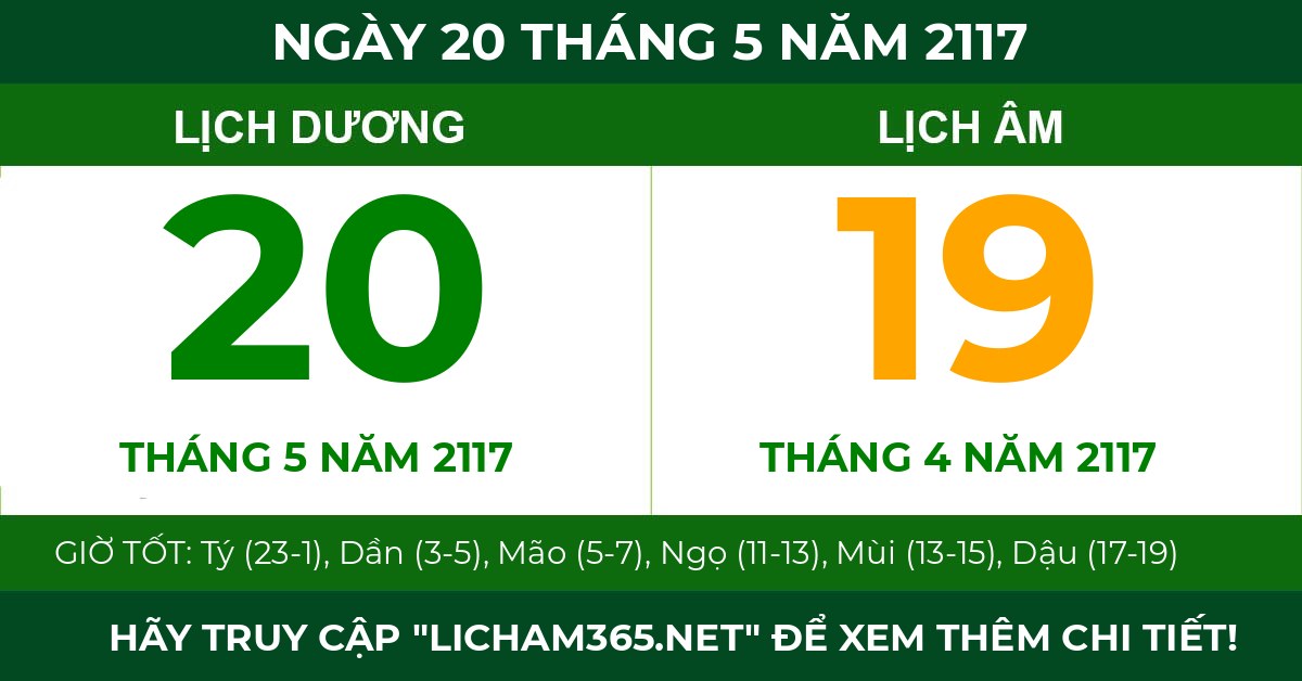 lịch âm ngày 20 tháng 5 năm 2117
