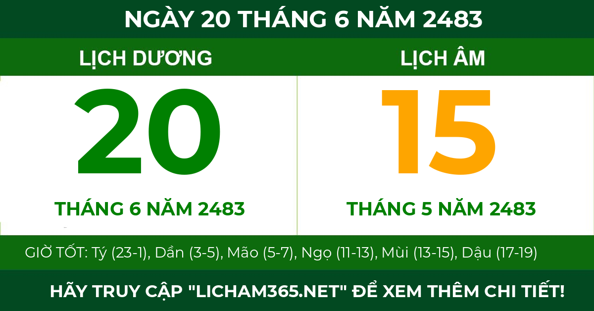 lịch âm ngày 20 tháng 6 năm 2483