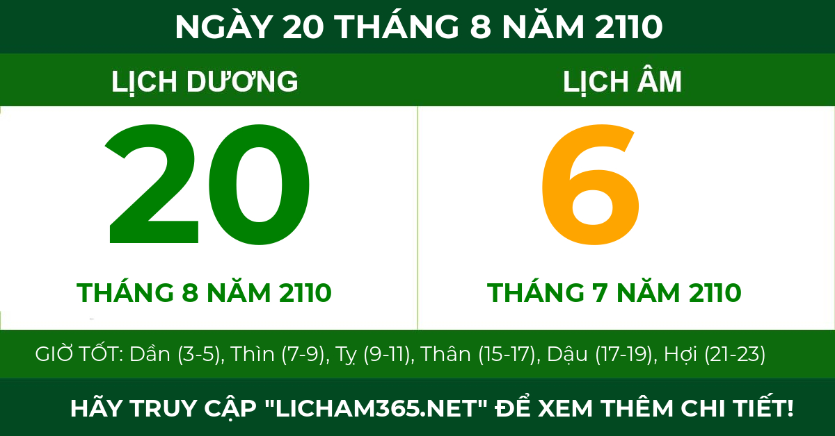 lịch âm ngày 20 tháng 8 năm 2110